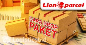 ilustrasi paket lion parcel ditumpuk