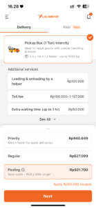 Screenshot Lalamove Pooling