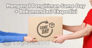 Ilustrasi pengiriman same day antara dua orang dengan tulisan 'Mengenal Pengiriman Same Day + Rekomendasi Ekspedisi'