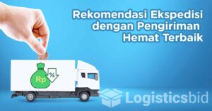 Ilustrasi penghematan biaya pengiriman dengan gambar truk ekspedisi dan simbol diskon sebagai ilustrasi “Rekomendasi 5 Ekspedisi dengan Pengiriman Hemat Terbaik”